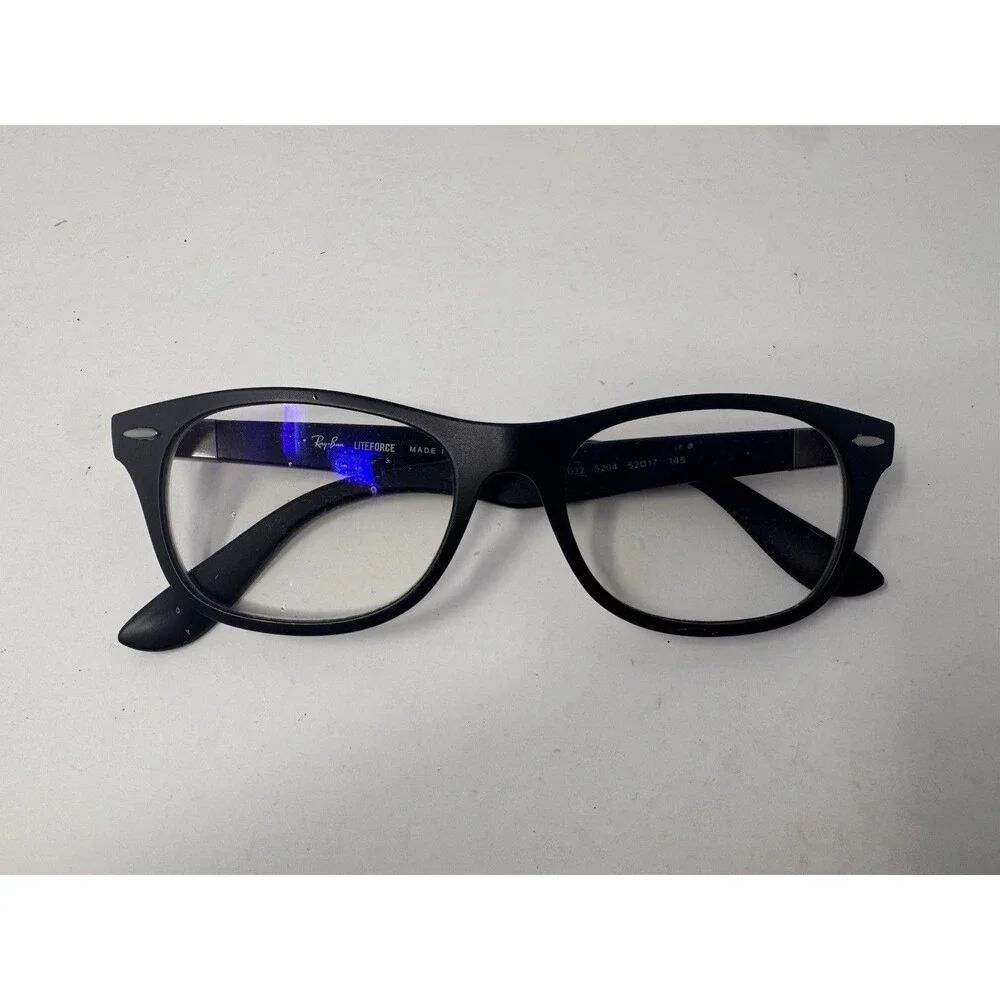 Ray-Ban LITEFORCE RB7032 Eyeglass Frames Only 52-17-145 Black 5204 Italy Made